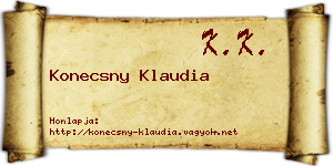Konecsny Klaudia névjegykártya